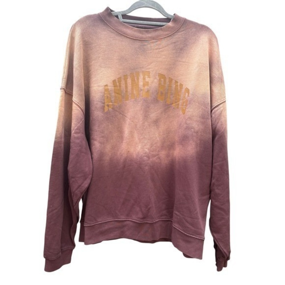 Anine Bing Womens Large Ramona Sweatshirt Purple Gold Ombré Loungewear Comfort